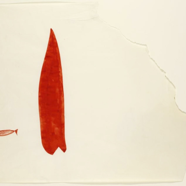 About red fish on a white plate and Joseph Beuys